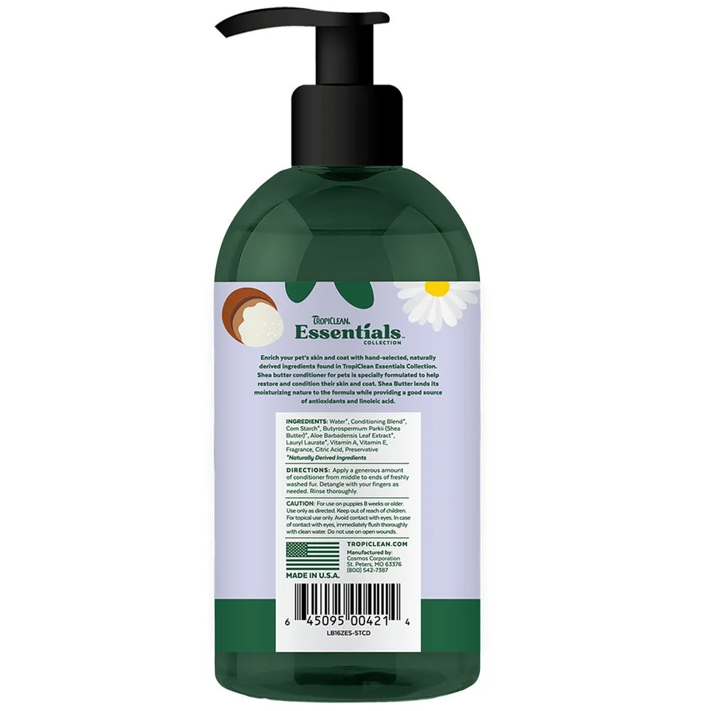 15% OFF: Tropiclean Essentials Shea Butter Moisturizing Conditioner For Cats & Dogs 16oz