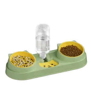 3-in-1 Cat Feeding Station with Automatic Water Dispenser