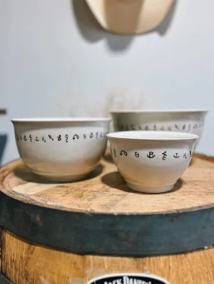 3 Piece Cattle Brand Stonewear Mixing Bowls