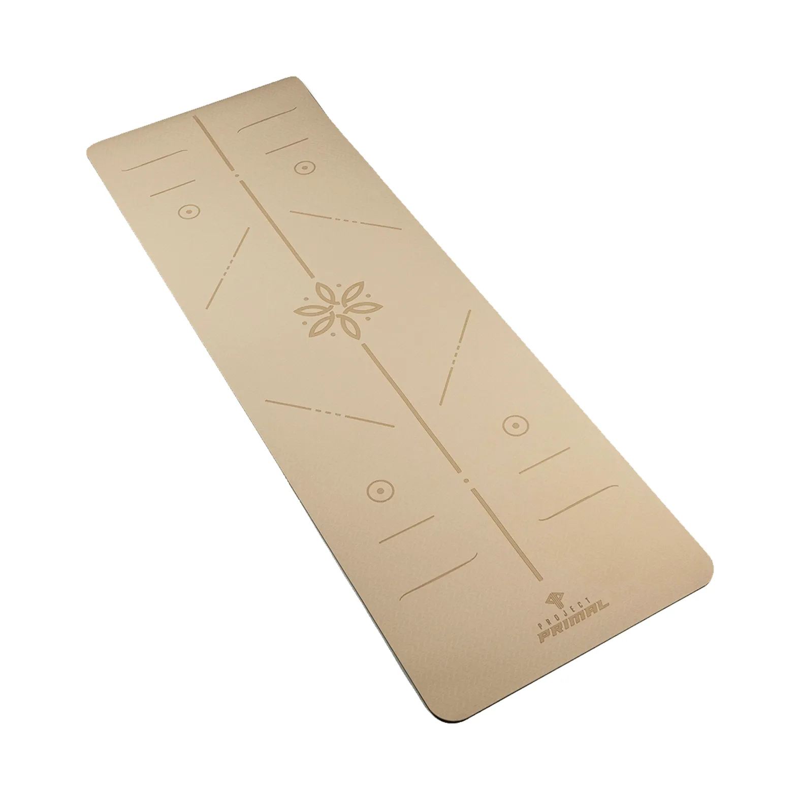 Beige Alignment Yoga Mat