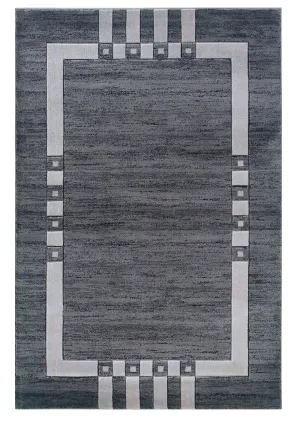 Benzara 2.83 x 1.83 Feet Modern Style Polypropylene Power Loomed Rug, Gray