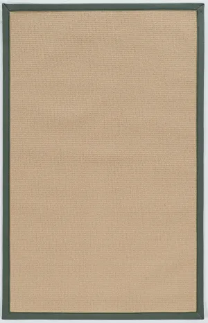 Benzara 2.83 x 1.83 Machine Tufted Wool Rug with Action Backing, Beige and Green