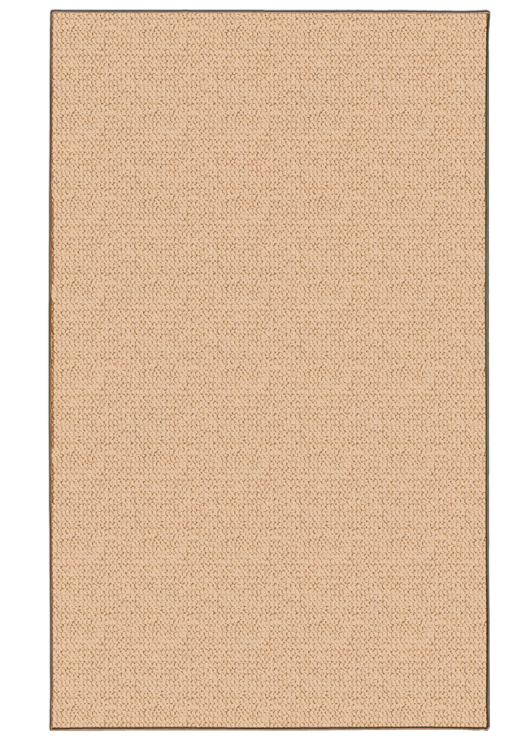 Benzara 5.58 x 4 Feet Hand Tufted Wool Rug with Jute Backing, Natural Brown