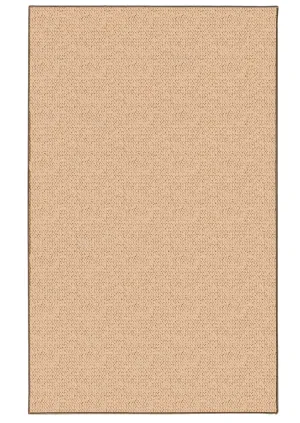 Benzara 5.58 x 4 Feet Hand Tufted Wool Rug with Jute Backing, Natural Brown