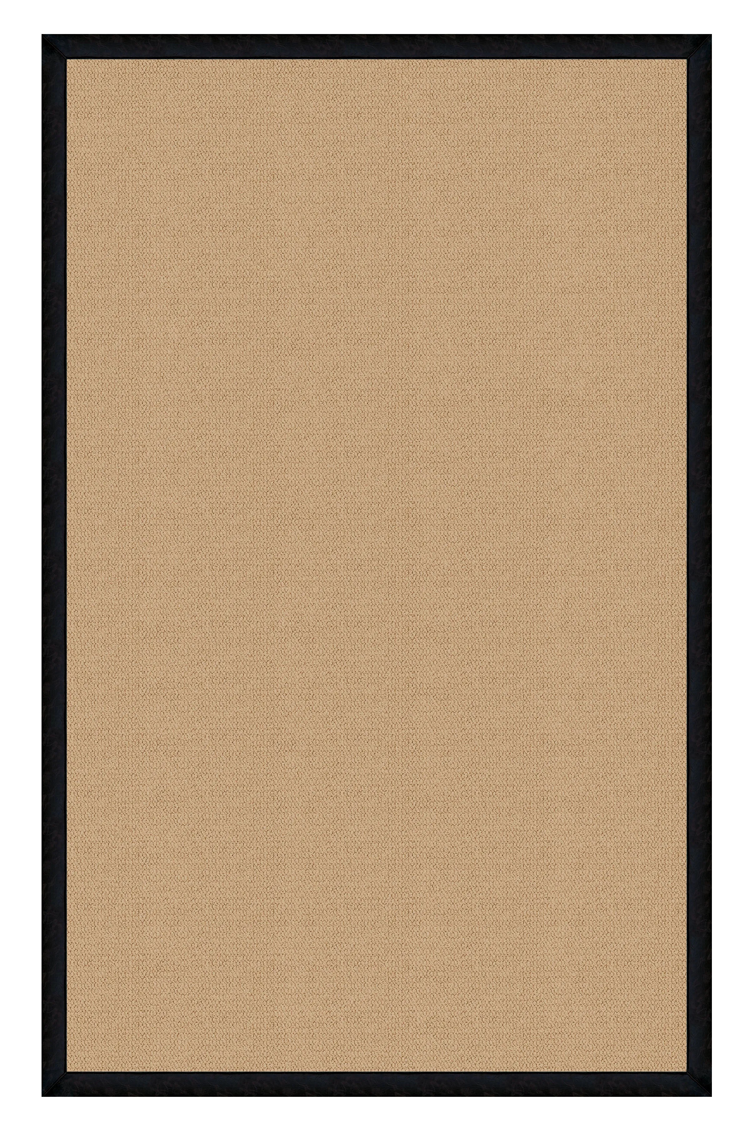 Benzara 6 x 4 Feet Hand Finish Wool Rug with Action Backing, Beige and Black