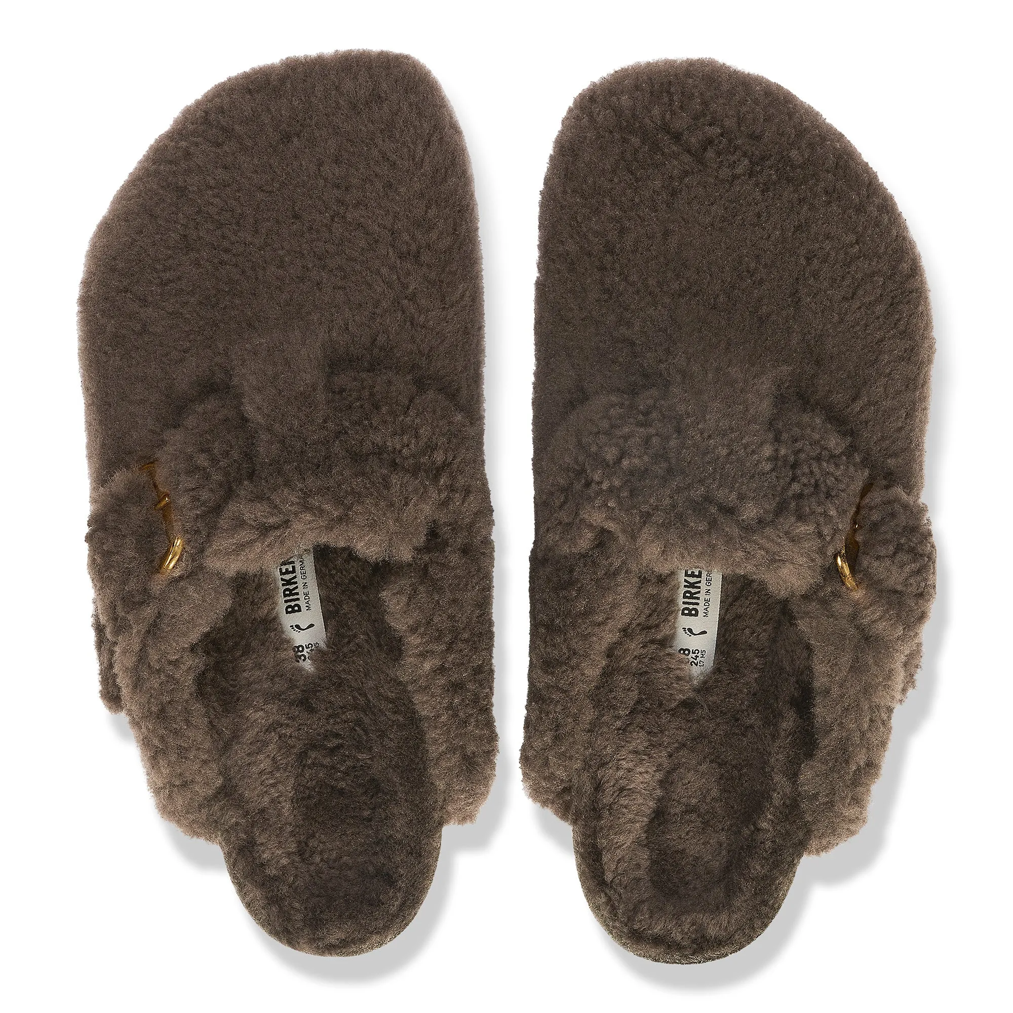 Birkenstock Boston Big Buckle Shearling teddy concrete gray shearling