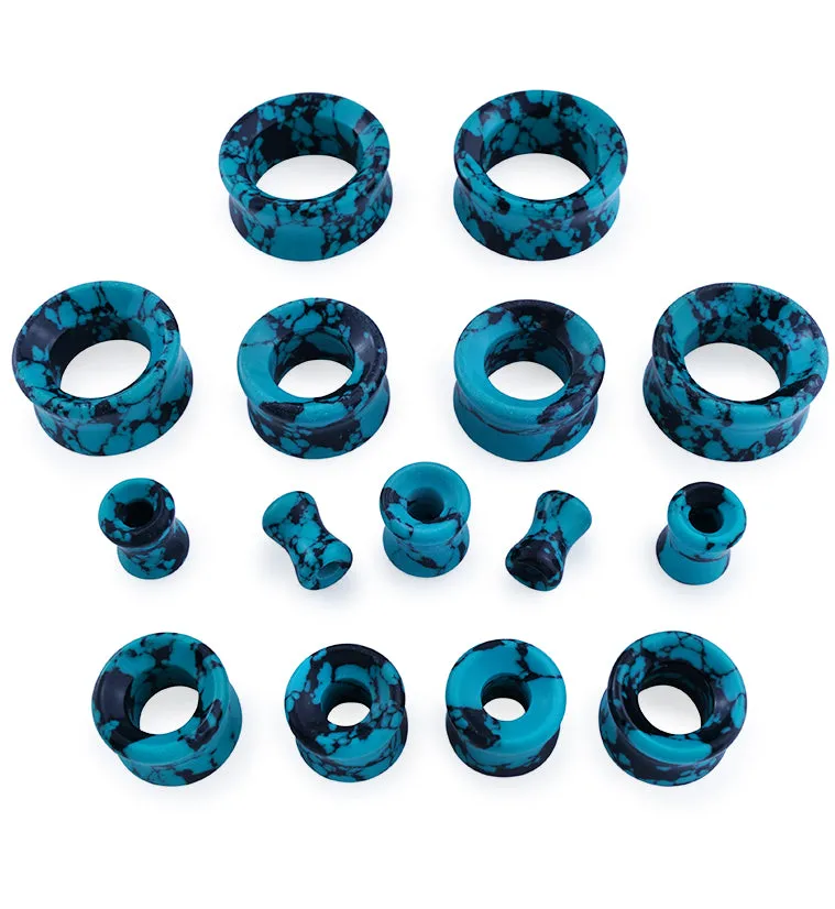 Black & Teal Howlite Stone Tunnels