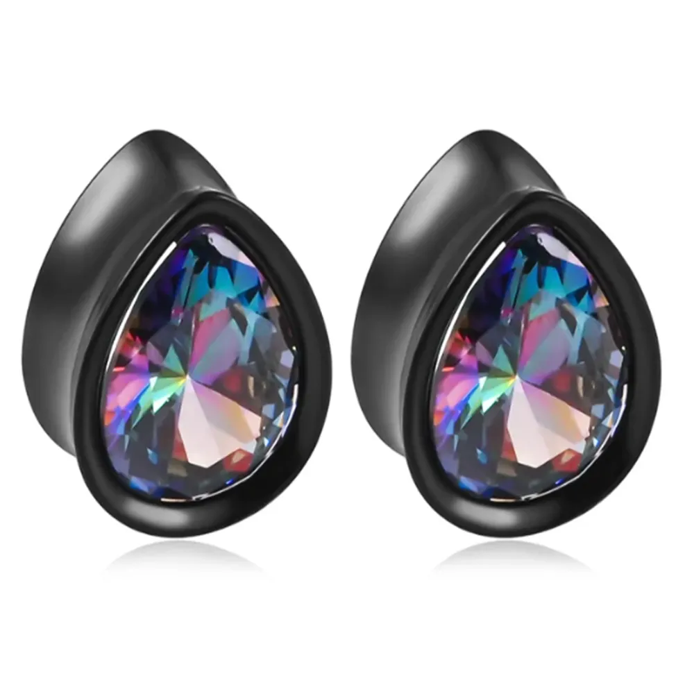 Black Teardrop Crystal Tunnels