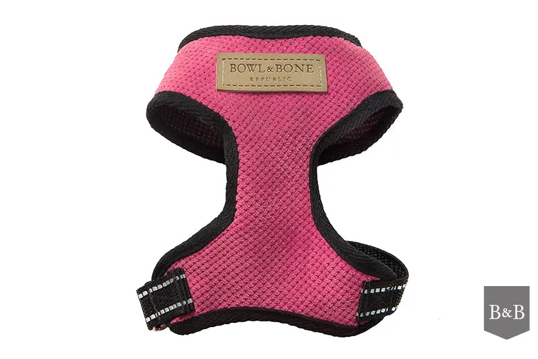 Bowl and Bone Candy Pink Dog Harness And Lead Set