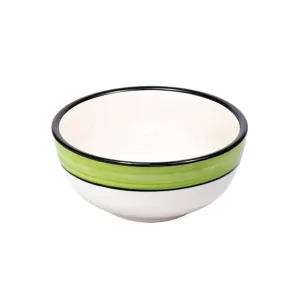 Bowl Set - Set of 4 - White & Lime Green | Spree Pattern