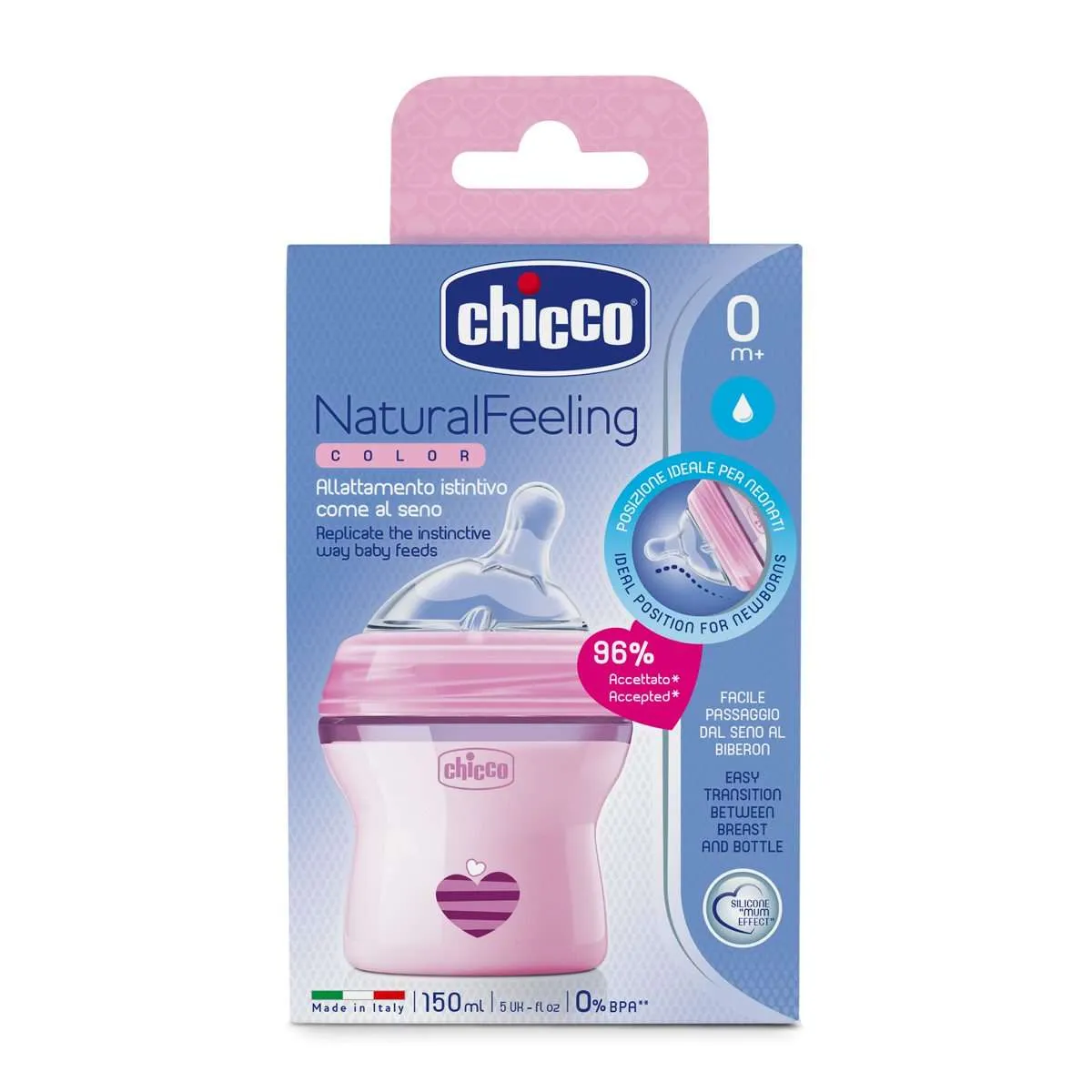 CHICCO Wide neck Natural feeling feeding bottle - 150ml, 0 m