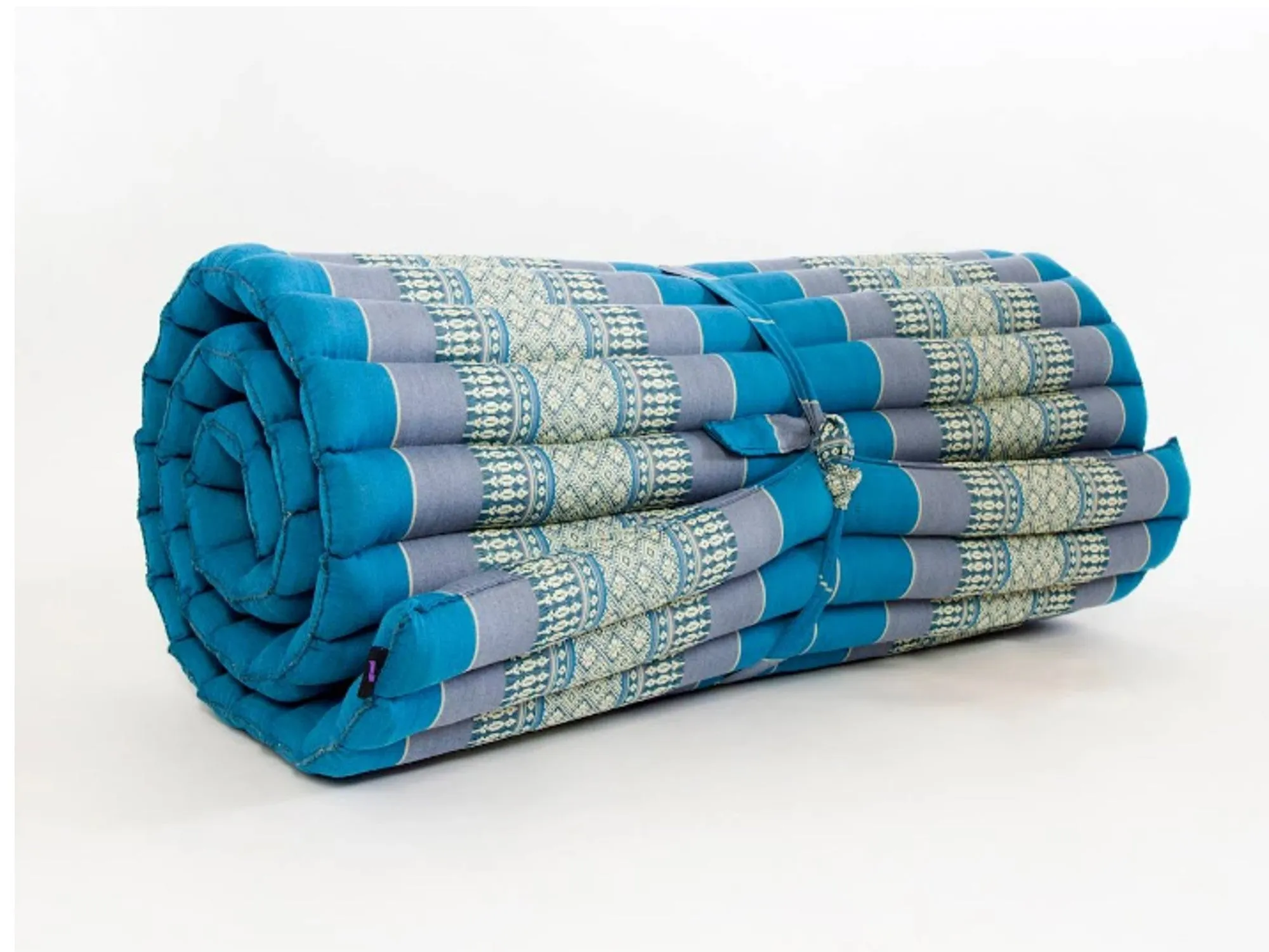 Day bed Roll Out Mattress XL Large Foldout Mat relaxation, day bed, camping or Yoga Matt Natural Kapok Filled_ 105 x 200 cm BLUE