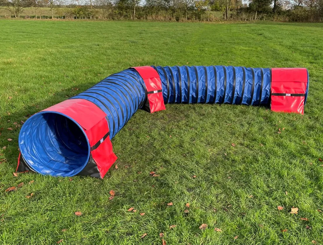 Dog Agility Tunnel Sandbag Adjustable 60cm - 80cm Diameter Tunnels Indoor Outdoor UV PVC Various Colours 490mm Material Width Connects Underneath