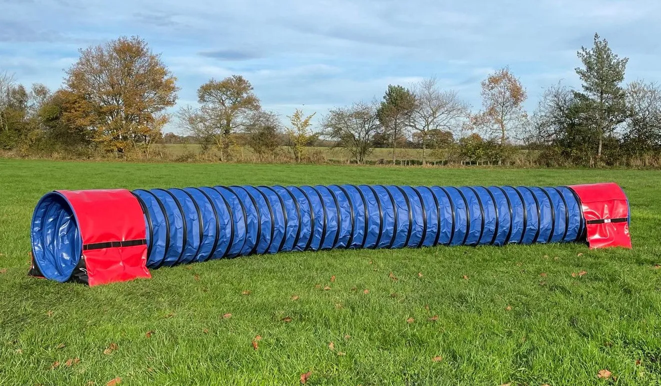 Dog Agility Tunnel Sandbag Adjustable 60cm - 80cm Diameter Tunnels Indoor Outdoor UV PVC Various Colours 490mm Material Width Connects Underneath