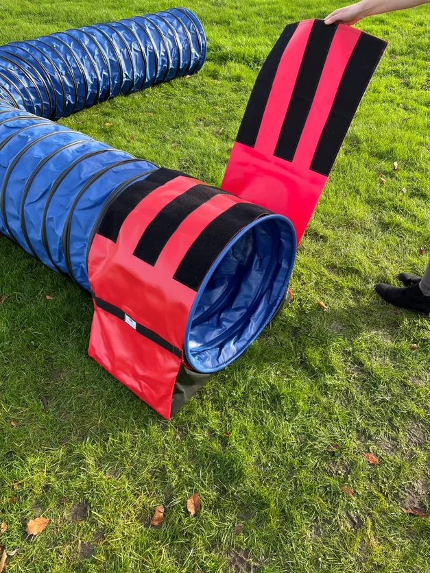 Dog Agility Tunnel Sandbag Adjustable 60cm - 80cm Diameter Tunnels Indoor Outdoor UV PVC Various Colours 490mm Material Width Connects Underneath