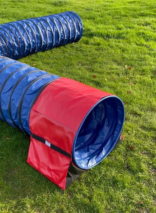 Dog Agility Tunnel Sandbag Adjustable 60cm - 80cm Diameter Tunnels Indoor Outdoor UV PVC Various Colours 490mm Material Width Connects Underneath