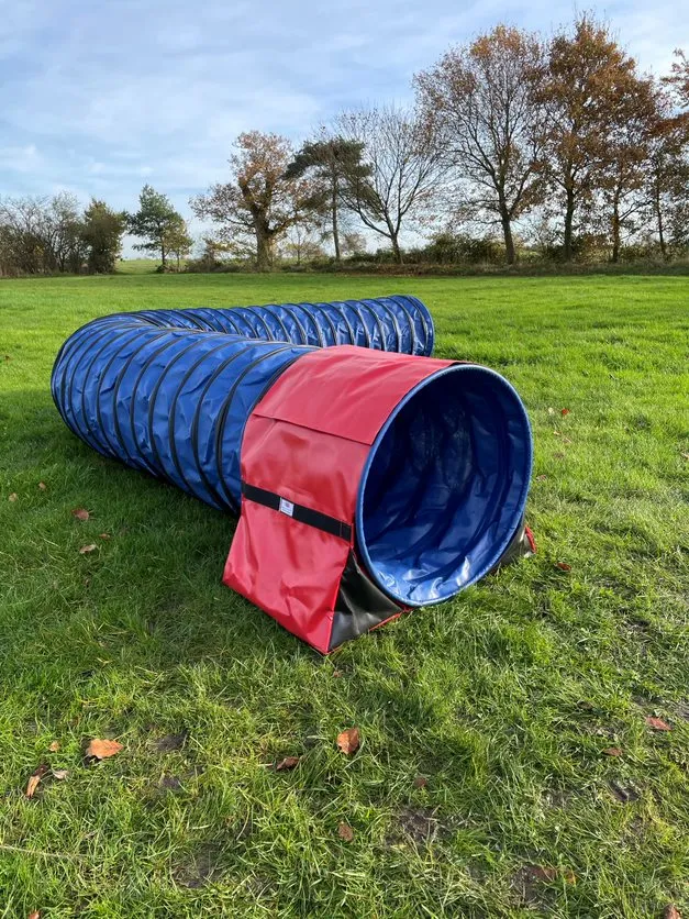 Dog Agility Tunnel Sandbag Adjustable 60cm - 80cm Diameter Tunnels Indoor Outdoor UV PVC Various Colours 490mm Material Width Connects Underneath