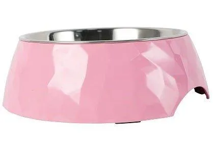 Facet Round Cat Dog Bowl - Pink S/L