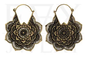 Golden Mandala Flower Earrings