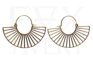 Golden Solar Ray Hoops