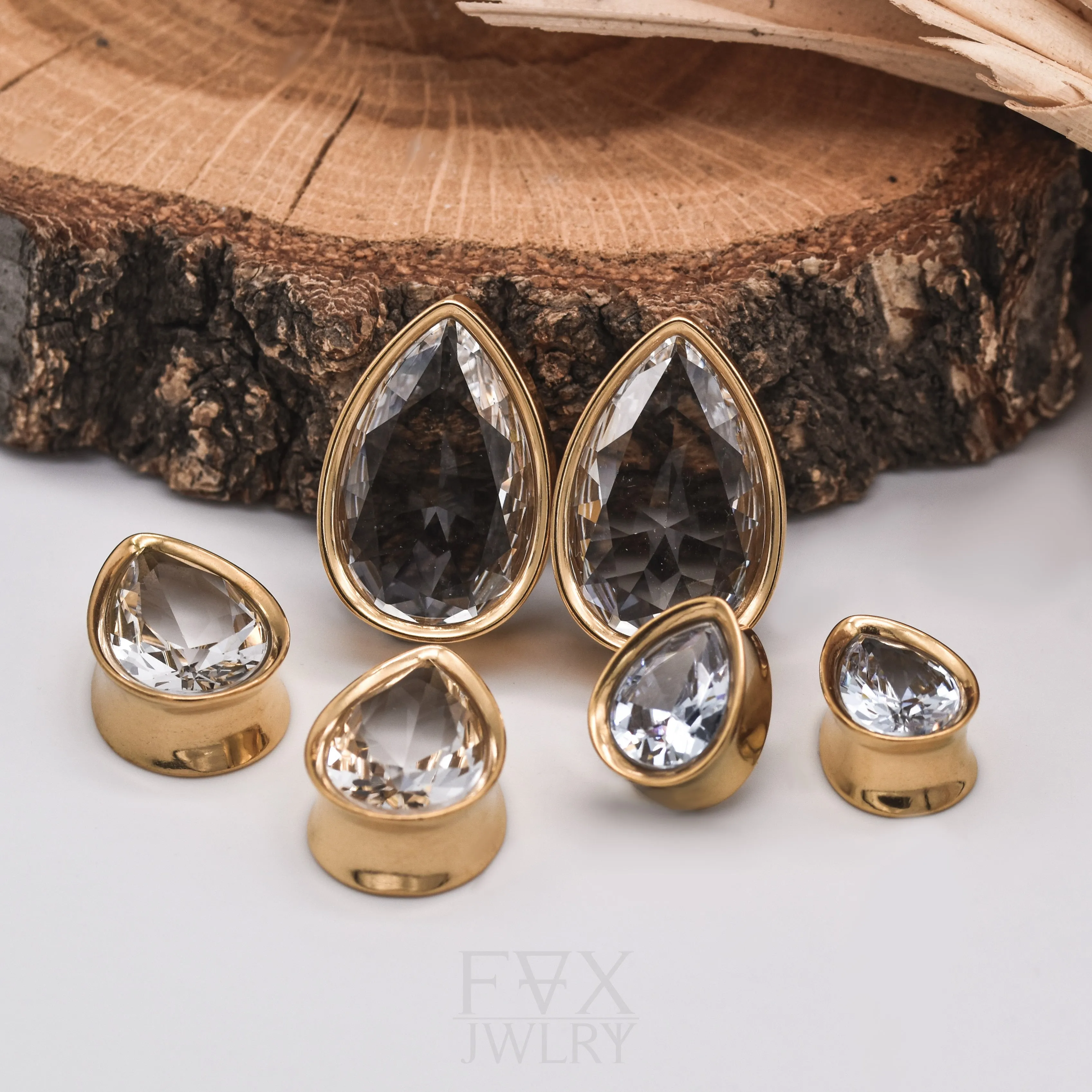 Golden Teardrop Crystal Tunnels