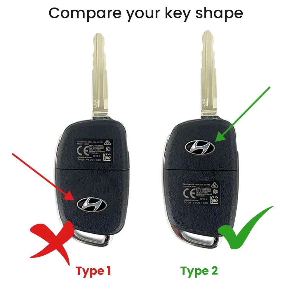 Keycare silicone key cover and keychain fit for : Creta, I20 2020, I20 Elite, I20 Active, Grand I10, Aura, Xcent 19 Onwards, Venue flip key (KC-10, Full leather keychain)