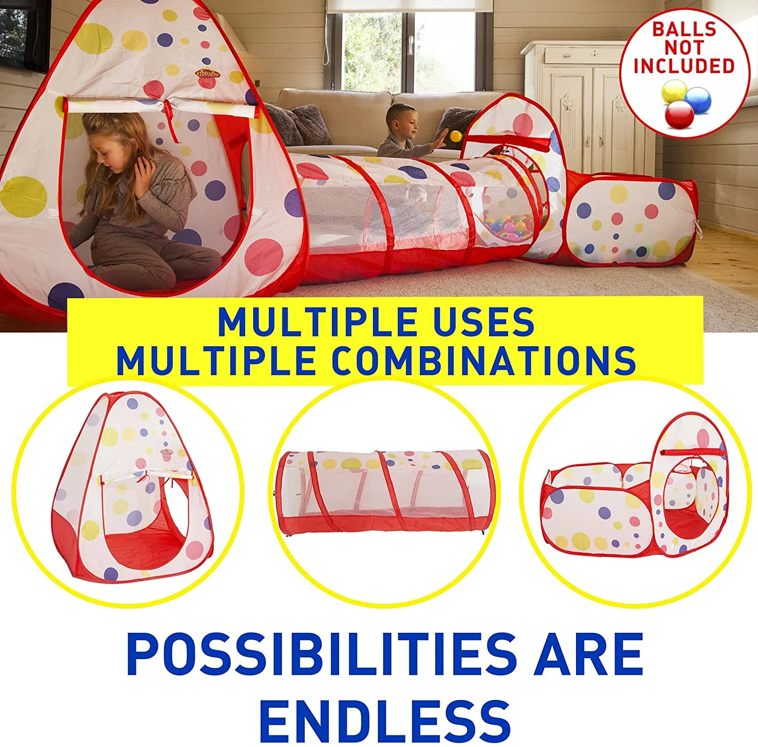 Kids Play Tent 3Pc Kids Play Tent Crawl Tunnel And Ball Pit Kids Play Tent With Basketball Hoop