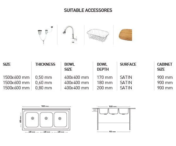 KS004 MAY-S SERIES DOUBLE BOWLS KITCHEN SINK