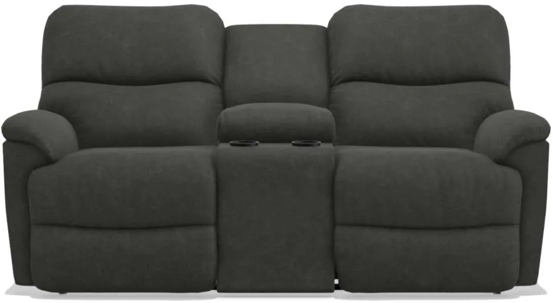 La-Z-Boy Trouper La-Z-Time Ink Reclining Loveseat with Console