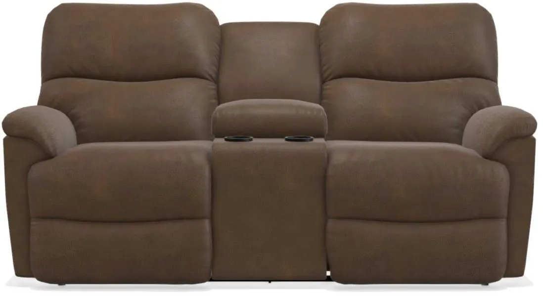 La-Z-Boy Trouper La-Z-Time Whiskey Reclining Loveseat with Console