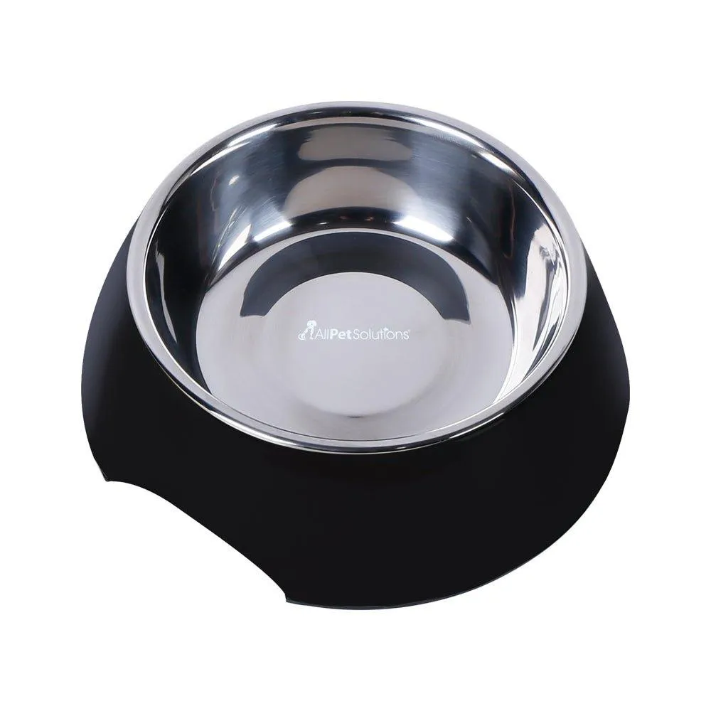 Non Slip Melamine Cat Dog Bowl - Black - S/L