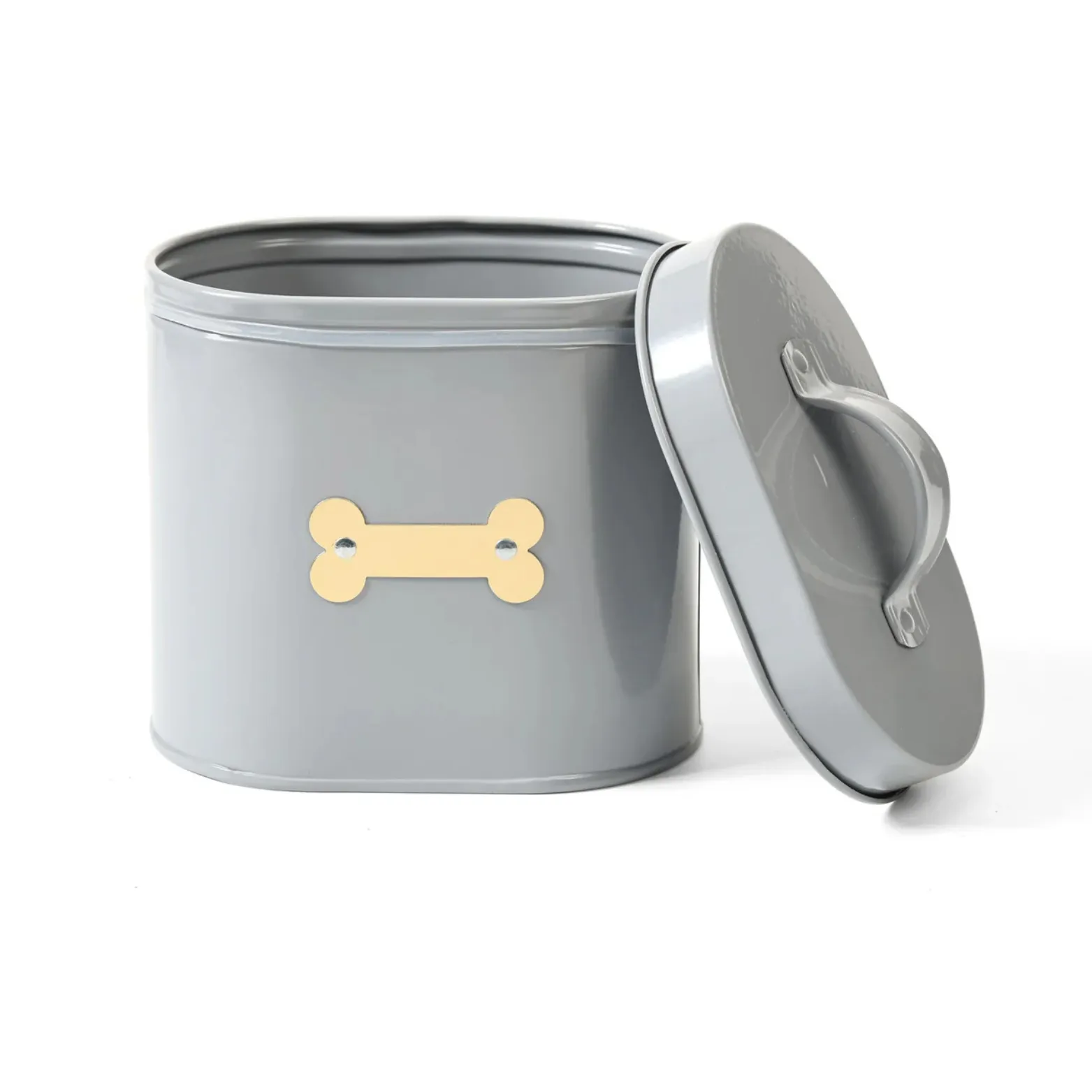 Park Life Designs Cheshire Oval Pet Treat Canister Grey