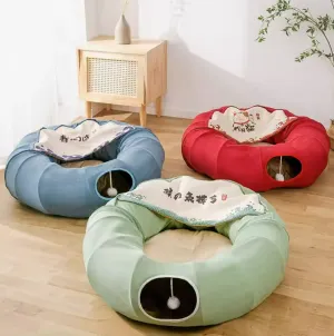 Pet Foldable Round Tunnel Cat Bed Toys Large Space