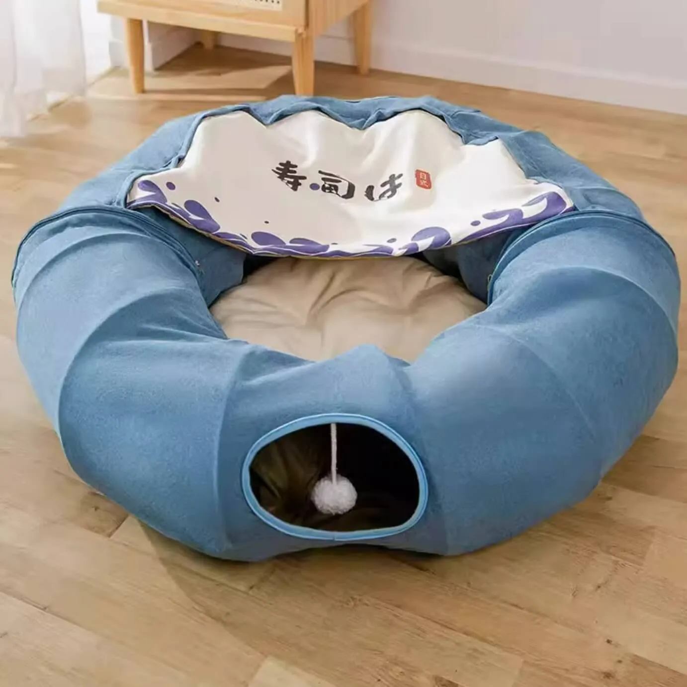 Pet Foldable Round Tunnel Cat Bed Toys Large Space