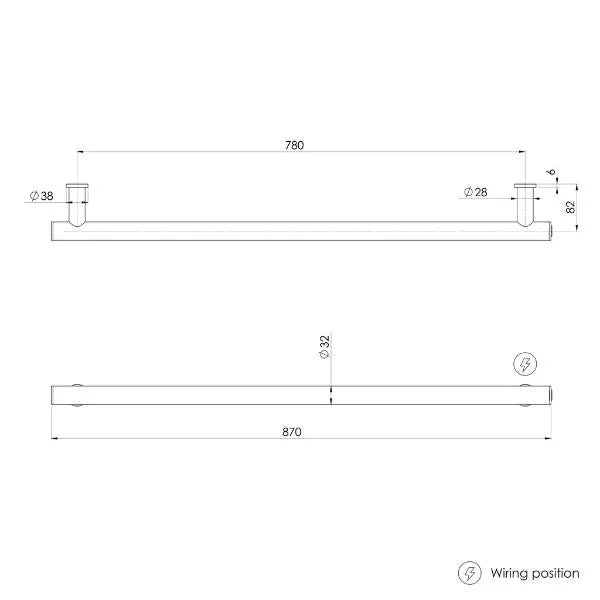 Phoenix Heated Towel Rail Round 800mm - Chrome