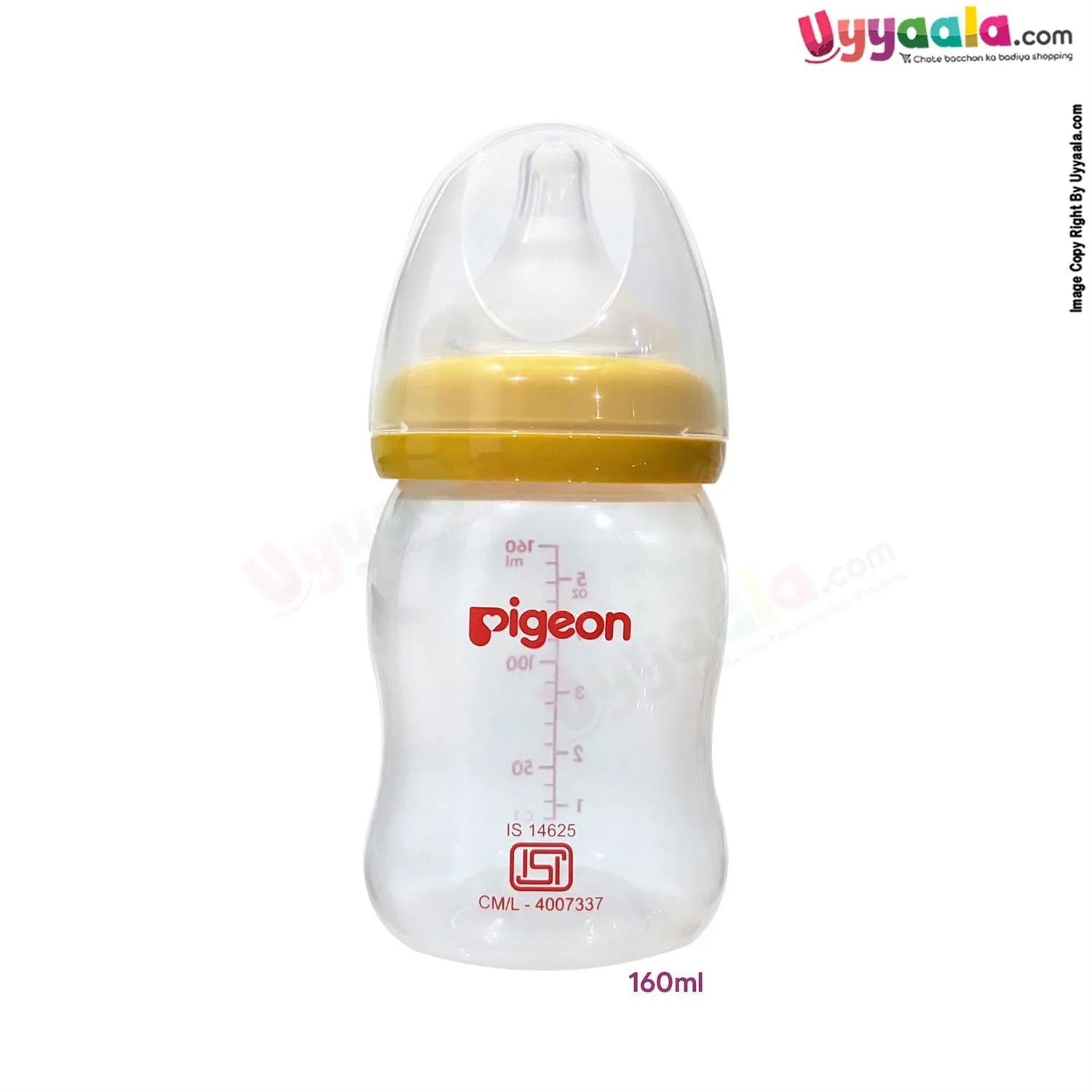 PIGEON Feeding Bottle Wide Neck Square Base Soft Touch Peristaltic Plus 160ml 0 m Age