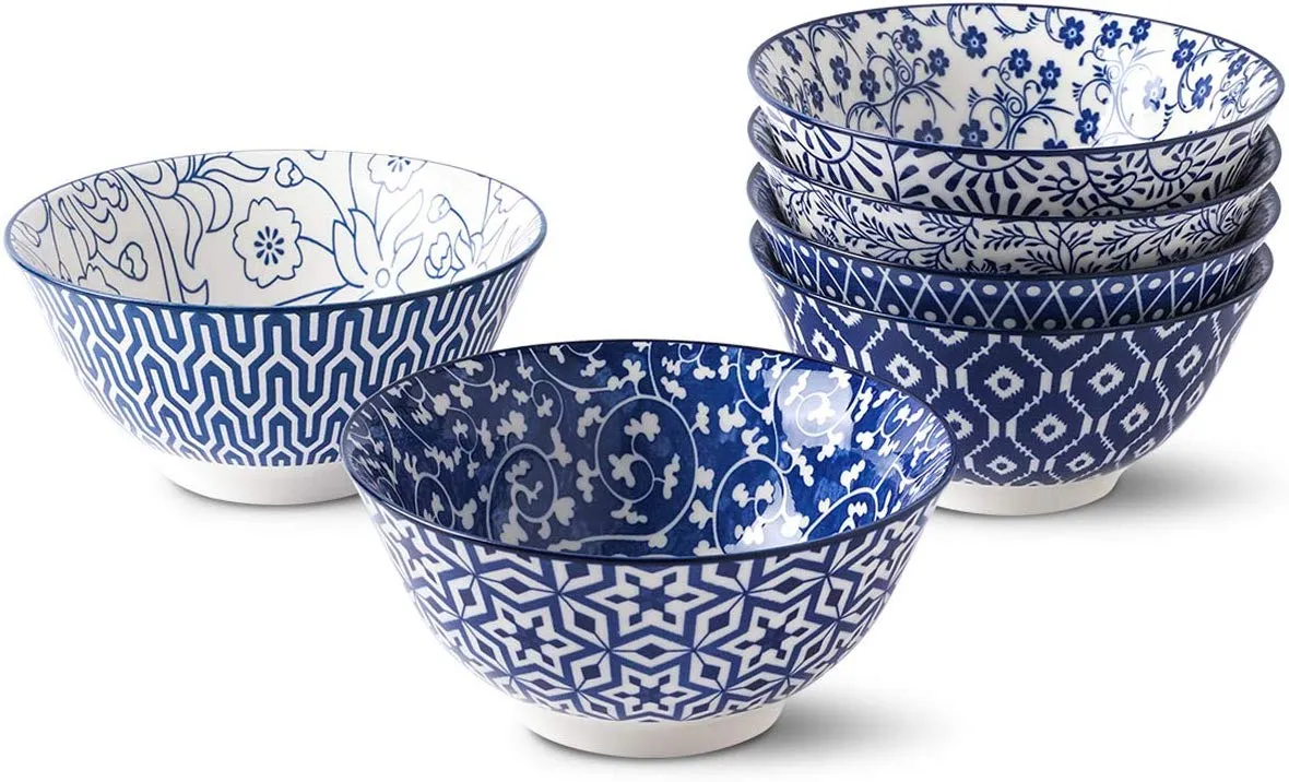 Porcelain Bowls Set - Set of 6, ceramic bowls Gift Pack