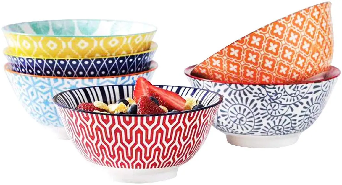 Porcelain Bowls Set - Set of 6, ceramic bowls Gift Pack