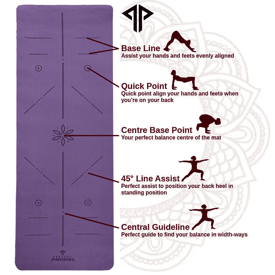 Purple Alignment Yoga Mat