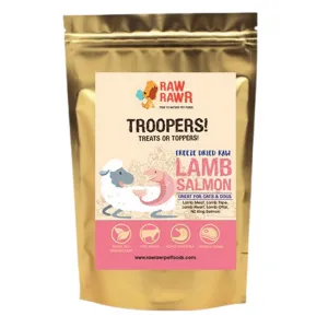 Raw Rawr Troopers Lamb & Salmon Freeze Dried Raw Pet Treats & Toppers 40g