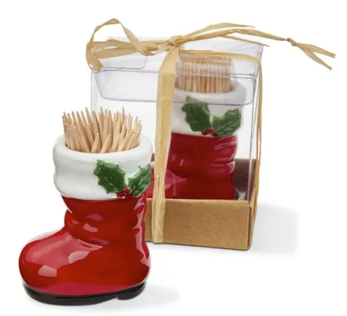 Santa Boot Toothpick Holder Set