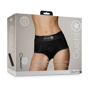 Shots Ouch Vibrating Strap On Brief - Black XS/S