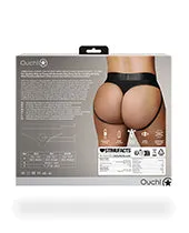 Shots Ouch Vibrating Strap On Thong w/Removable Rear Straps - Black XL/XXL