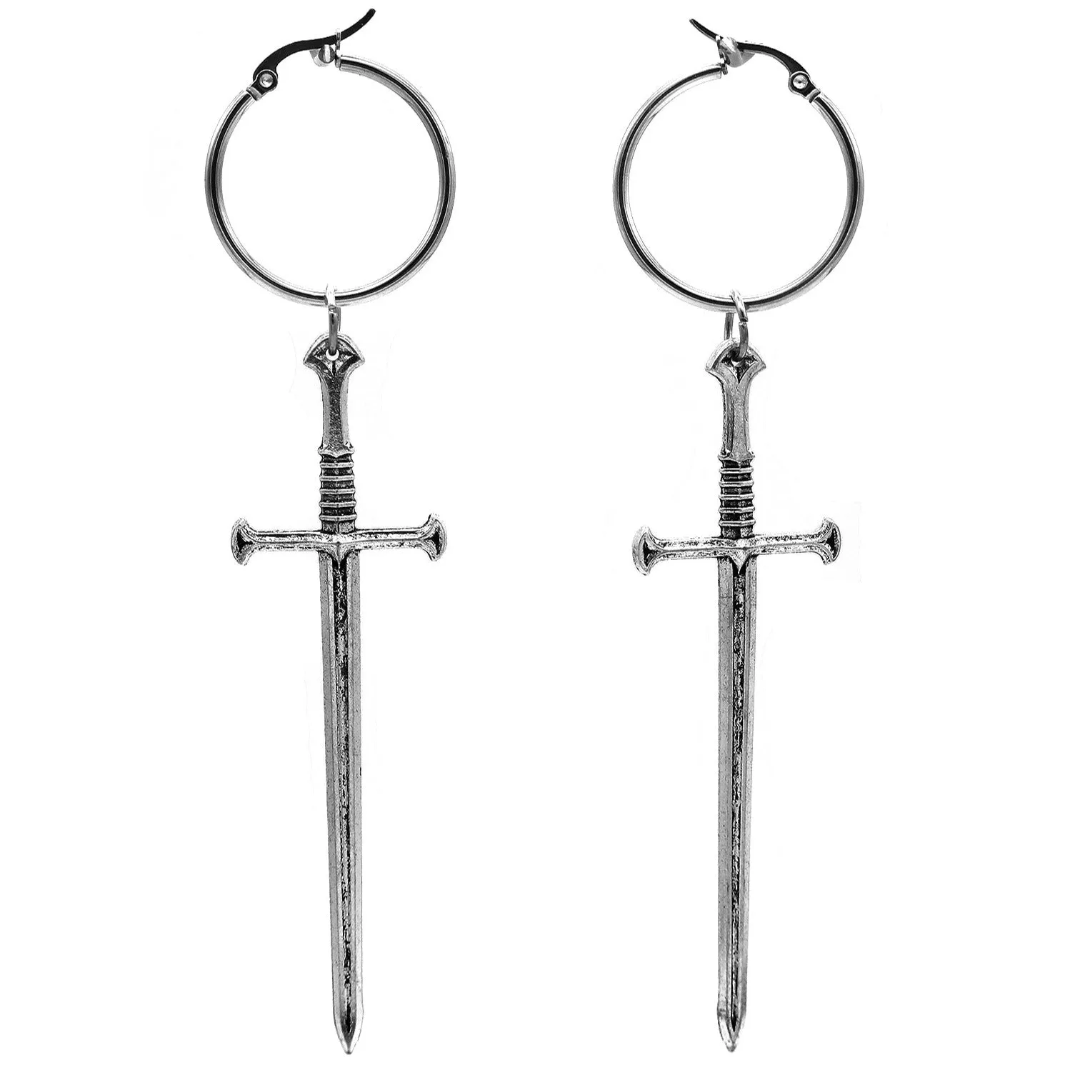 Silver Anduril Sword Hoops