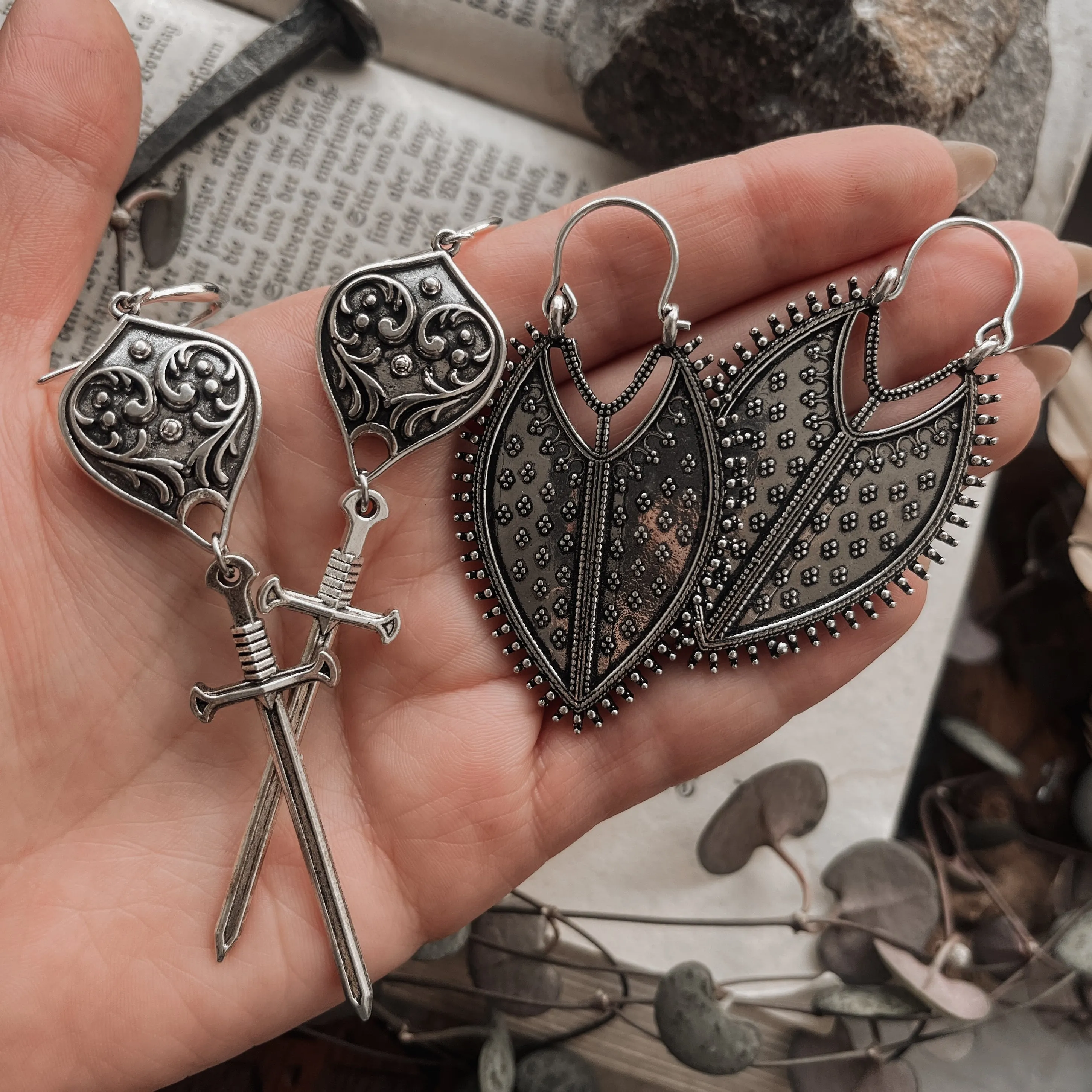 Silver Shield Earrings