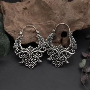 Small Floral Earrings  Silver