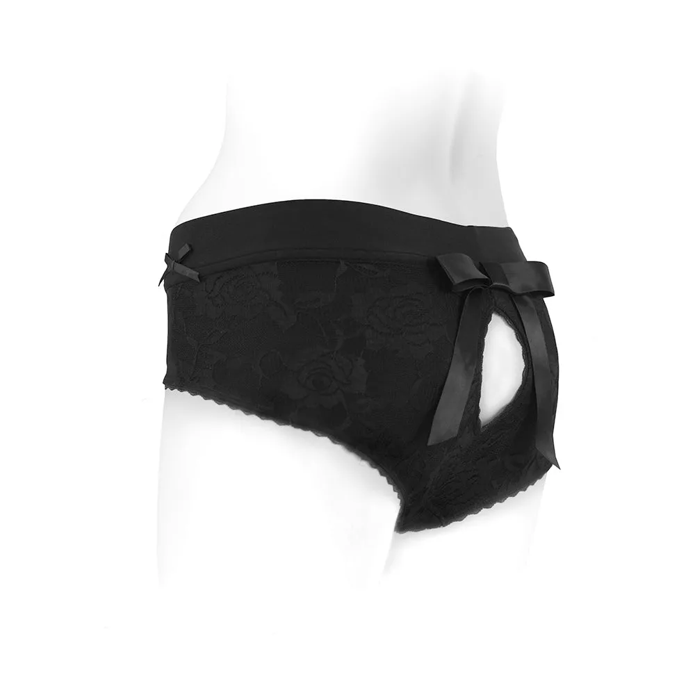 SpareParts Bella Cleavage Booty Short Harness Black Size XL