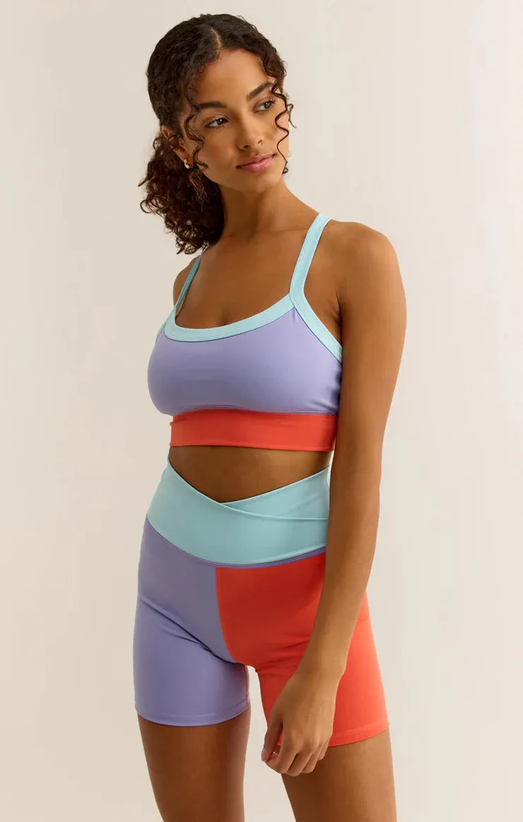 Spot On Color Block Bra - Cosmic Sky [Z Supply]