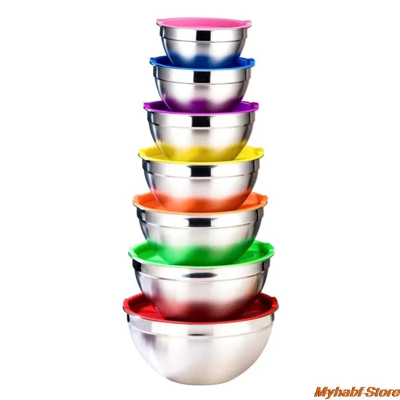 Stainless Steel Mixing Bowl With Lid for Kitchen