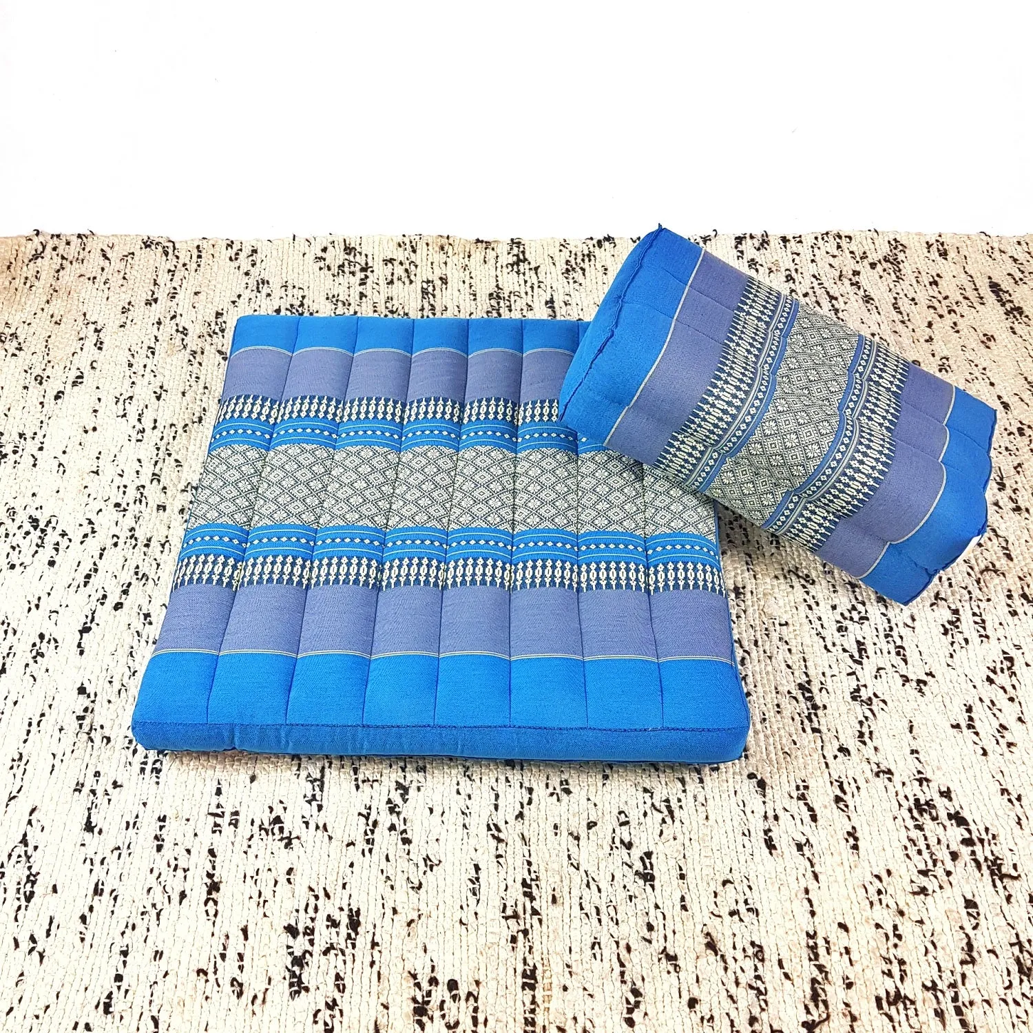 Thai kapok cushion Meditation Cushion   Seating Block Set BlueFoldable Meditation Cushion   Seating Block Set